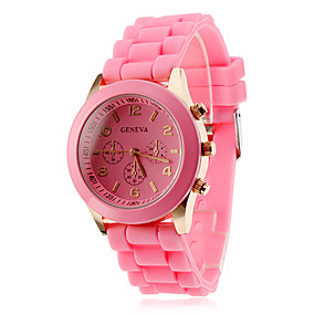 baratos Relógios Infantis-Mulheres senhoras Relógio de Pulso Quartzo Silicone Preta / Branco / Azul Relógio Casual Analógico Doce Casual Fashion - Rosa claro Azul Claro Khaki Um ano Ciclo de Vida da Bateria / ETA 377A