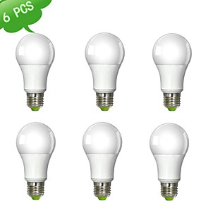baratos Lâmpadas Redondas-9 W Lâmpada Redonda LED 900 lm E26 / E27 A60(A19) 1 Contas LED COB Regulável Branco Quente 220-240 V / 6 pçs / RoHs