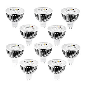 baratos Compre Mais, Poupe Mais-10pçs 4 W 320 lm MR16 Lâmpadas de Foco de LED 4 Contas LED LED de Alta Potência Regulável Branco Quente / Branco Frio / Branco Natural 12 V / 10 pçs / RoHs