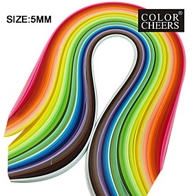baratos Scrapbook-400 pcs 5mm x 53 cm quilling papel (40 cores x 10 pcs / color) diy arte artesanato decoração