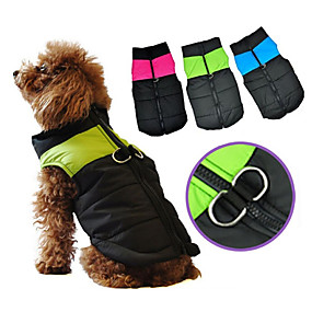 baratos Suprimentos Para Animais De Estimação-Cachorro Casacos Colete Jaquetas de Penas Roupas para Cães Estampa Colorida Preto / Rosa Laranja Amarelo Algodão Ocasiões Especiais Para Husky Labrador Malamute do Alaska Primavera &amp; Outono Inverno