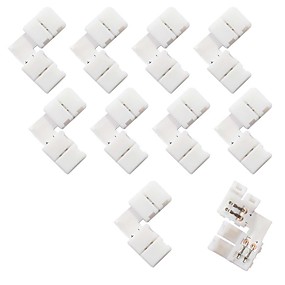 baratos Conetores-10 unidades / pacote l forma de solda snap downconconector conduziu conector da tira para canto de ângulo reto ou 90 conexão de viragem de 8mm de largura 3528 2835