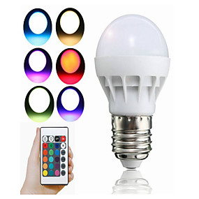 baratos Lâmpadas LED Inteligentes-1pç 3 W Lâmpada de LED Inteligente 100 lm E26 / E27 1 Contas LED LED Integrado Controle Remoto Decorativa Cores Gradiente RGB 85-265 V / 1 pç / RoHs