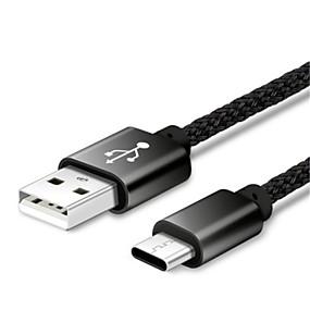 baratos Mi Mix 3-Tipo-C Cabo 1m-1.99m / 3ft-6ft Entrançado / Carga rápida Plásticos / Náilon Adaptador de cabo USB Para Samsung / Huawei / Xiaomi