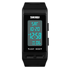 baratos Relógios Digitais Senhora-SKMEI Mulheres Relógio Esportivo Relógio Quadrado Japanês Digital Couro PU Acolchoado Preta / Branco / Azul 30 m Impermeável Alarme Calendário Digital Casual Fashion - Vermelho Verde Azul Um ano