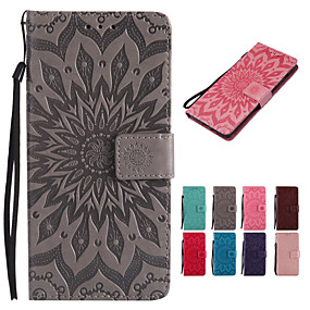 baratos Xperia 10 / XA3-Capinha Para Sony Sony Xperia Z4 / Sony Xperia Z5 / Z5 Mini Carteira / Porta-Cartão / Com Suporte Capa Proteção Completa Sólido / Gato / Árvore Rígida PU Leather