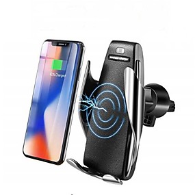 baratos Xiaomi-Suporte de carregamento rápido de carregamento automático para carro sem fio de fixação para iphone samsung