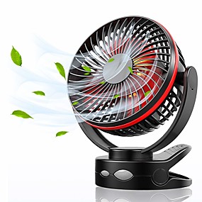 baratos Fan-o ventilador do grampo mimi com luz da noite, fã da mesa do usb com o ventilador manual da rotação 360 °