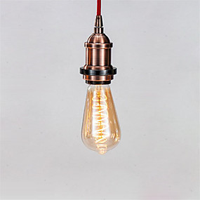 baratos Lâmpadas de LED Filamento-1pç 4 W Lâmpadas de Filamento de LED 300 lm E26 / E27 ST64 1 Contas LED COB Regulável Decorativa Filamento Macio Branco Quente 220-240 V