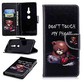 baratos Xperia XA2-Capinha Para Sony Sony Xperia 10 / Xperia XZ2 / Xperia XA2 Ultra Carteira / Porta-Cartão / Com Suporte Capa Proteção Completa Palavra / Frase Rígida PU Leather