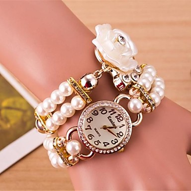 Women's Wrist watch Bracelet Watch Quartz Alloy Band Flower Pearls ...