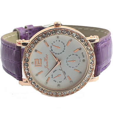 baratos Novidades-Mulheres Relógio de Moda Relógio Elegante Quartzo Couro PU Acolchoado Preta / Branco / Azul imitação de diamante Analógico Amuleto Brilhante - Verde Azul Rosa claro