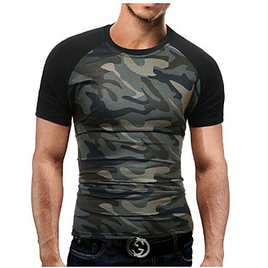 polyester round neck camouflage printed short sleeve t shirts and shorts