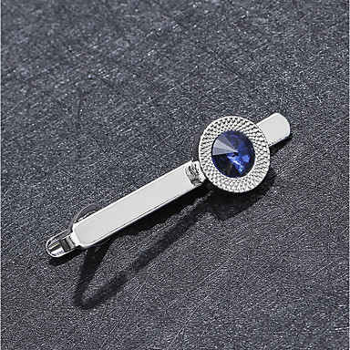baratos Gravatas e Gravatas Borboleta-Homens Prendedores de gravatas Clássico Liga Diário / Formal Prendedor de Gravada / Zircônia cúbica / Safira