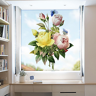 baratos Tratamentos para Janelas-Filme de Janelas e Adesivos Decoração Moderna / 3D Flor PVC Adesivo de Janela / Antirreflexo