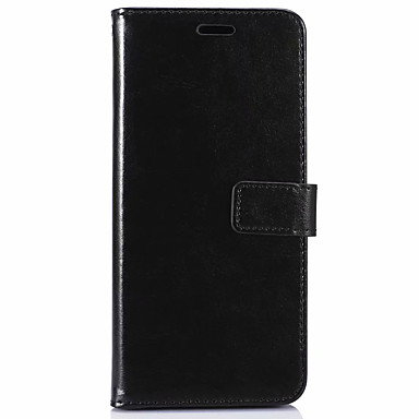 baratos Oneplus 7-Capinha Para OnePlus One Plus 7 Carteira / Porta-Cartão / Com Suporte Capa Proteção Completa Sólido Macia PU Leather